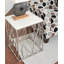 Table de bout carrée avec base en acier inoxydable