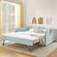 Lit de jour pleine grandeur, lit de jour en tissu d'ameublement Gingham équipé d'un cadre de lit gigogne escamotable et d'une poche de rangement latérale-133233706