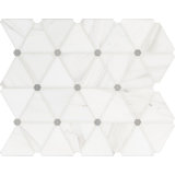 Calabria Frost Pinwheel 12 in. x 14 in. Polished Marble Mosaic Floor and Wall Tile
