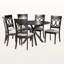 Ensemble de salle à manger Elam pour six personnes en gris / brun foncé avec quatre pieds, H 30 po x l 44,9 po x P 44,9 po-242672626-242672625