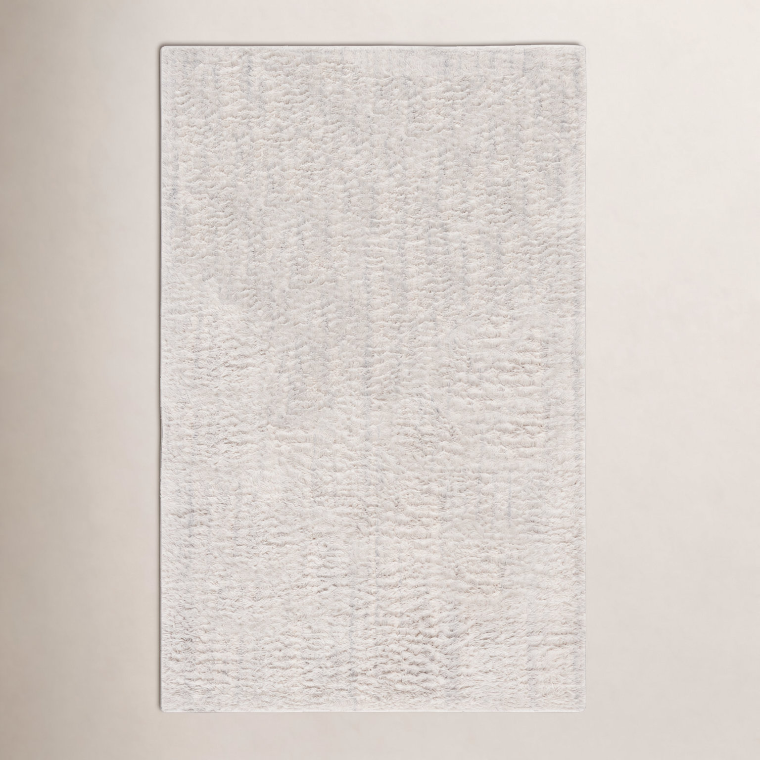 Silver Ivory Hand-Woven Rug, Rectangle 3' x 5'