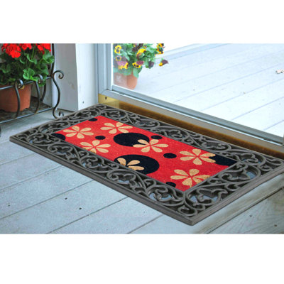 Non-Slip Floral Outdoor Doormat