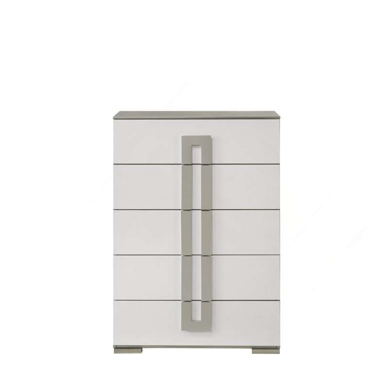 Commode 5 tiroirs de style contemporain en bois