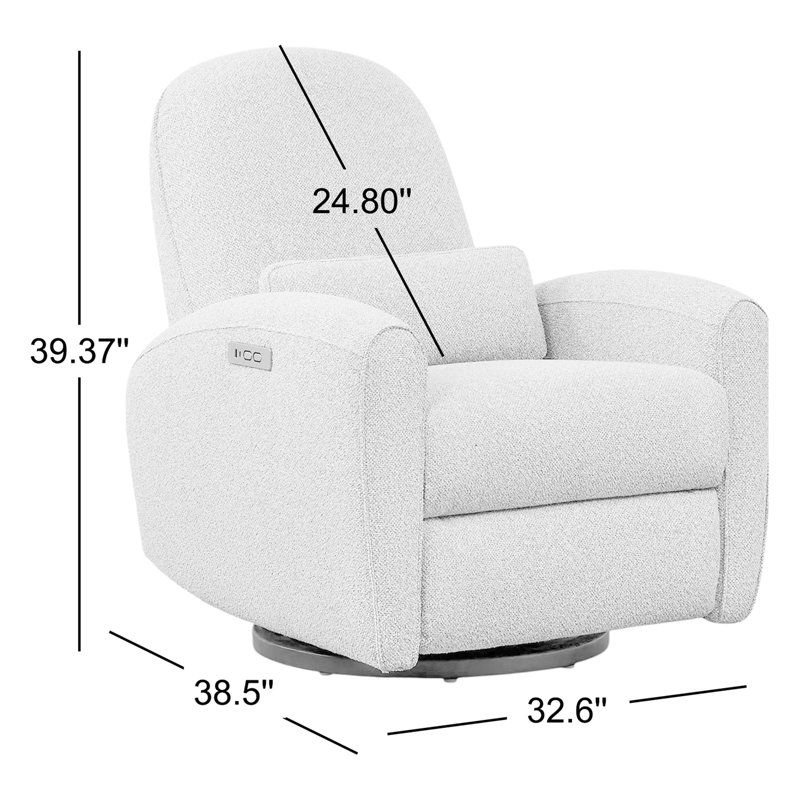 Fauteuil inclinable électrique 32,6 po Eller, Crème Boucle, Électrique - Bouton-poussoir