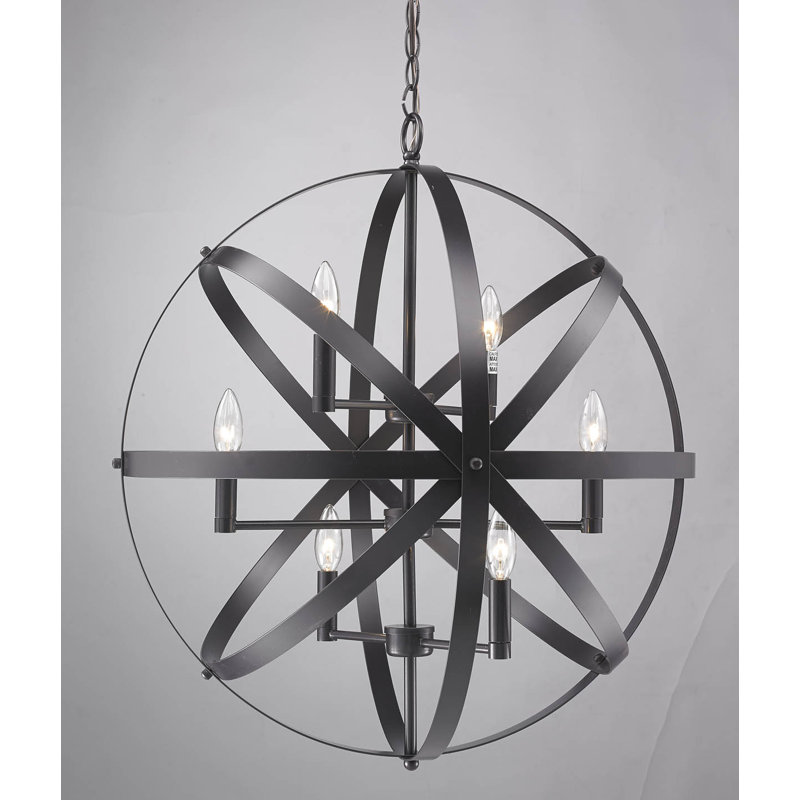 Industrial 6 Light Sphere Chandelier