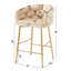 Ensemble de 2 tabourets de comptoir modernes de 28 po avec structure en fer, dossier et coussin moelleux, repose-pieds, convenant à la cuisine / chambre à coucher / salle à manger.-866697456
