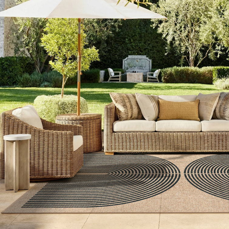 Narze Modern Easy Jute Machine Washable Area Rug Outdoor Rug with Non-Slip Backing for Living Room, Dining Room, Bedroom
