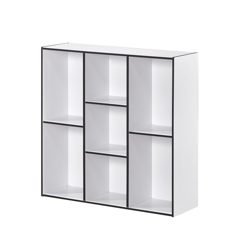 Bibliothèque de rangement à 7 tablettes de hauteur avec bibliothèque verticale au sol avec tablettes ouvertes verticales