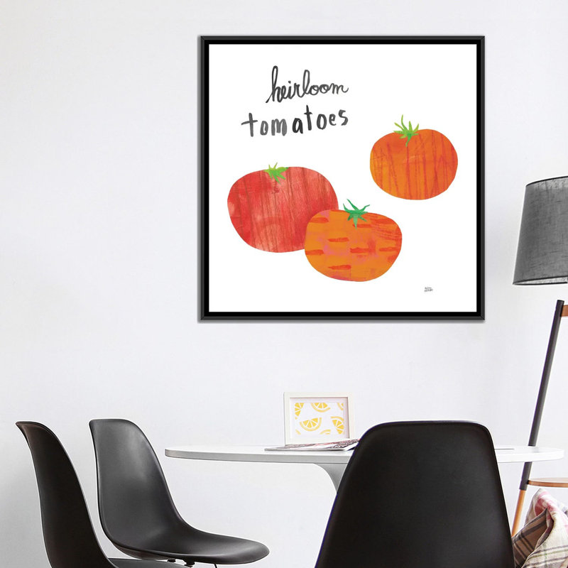 « cuisine jardin ii », impression sur toile, H 18 po x l 18 po x P 1,5 po, Toile avec cadre noir, Pas de tapis