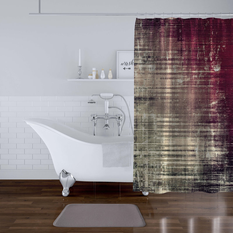 Rideau de douche simple Mckinnie, H 70 po x l 71 po, Mauve