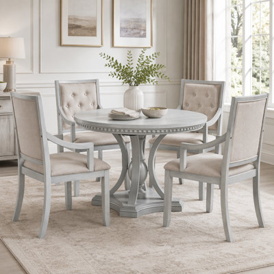Ensemble de salle à manger 5 pièces avec table ronde et 4 chaises