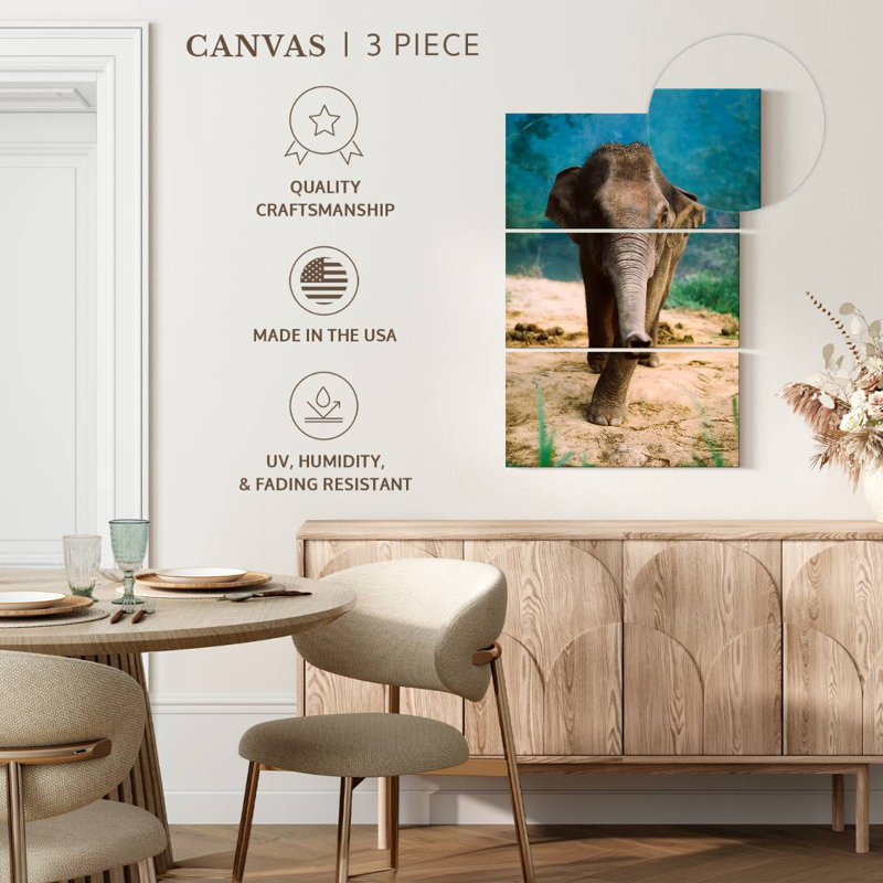 Brampt Curious Baby Elephant, 65" H x 42" W