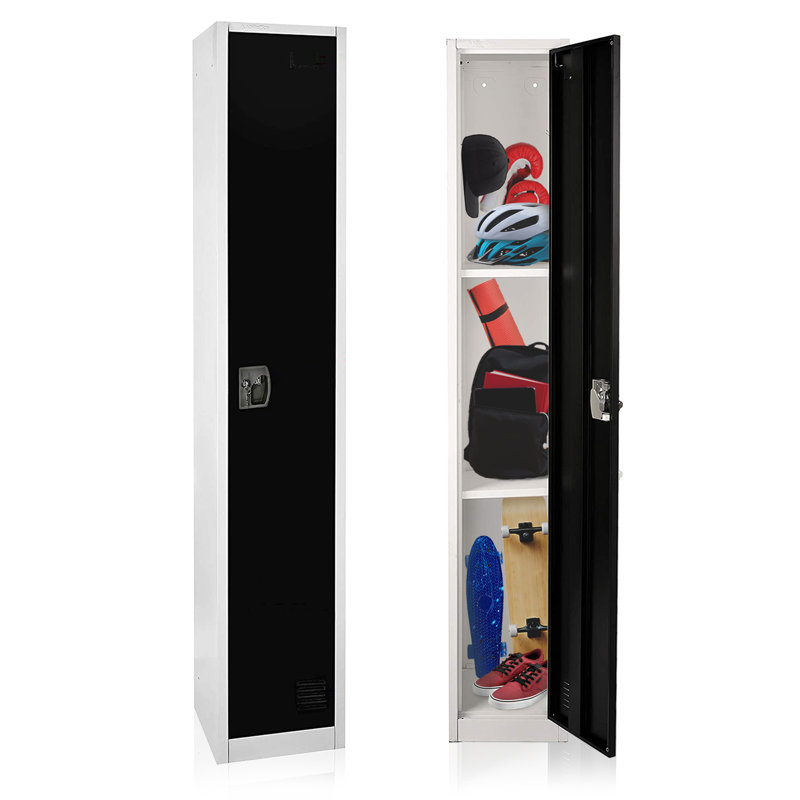 AdirOffice Black Steel 72" Freestanding Single-Tier Locker
