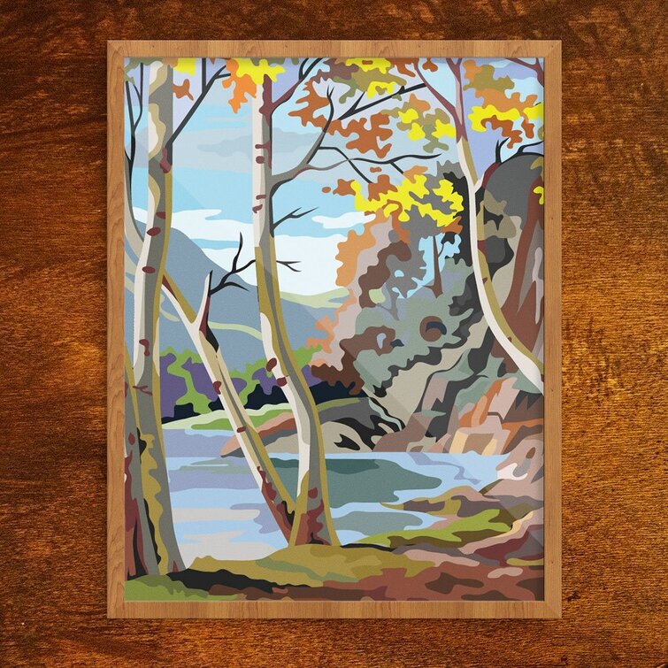Millwood Pines Paint By Number Autumn Scene Finished Print - Not A