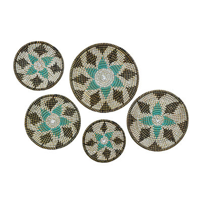 Rustic Multicolor Kansgrass Wall Mat (set Of 5)