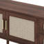 Meuble télé, console multimédia avec 4 tiroirs, pieds en bois massif