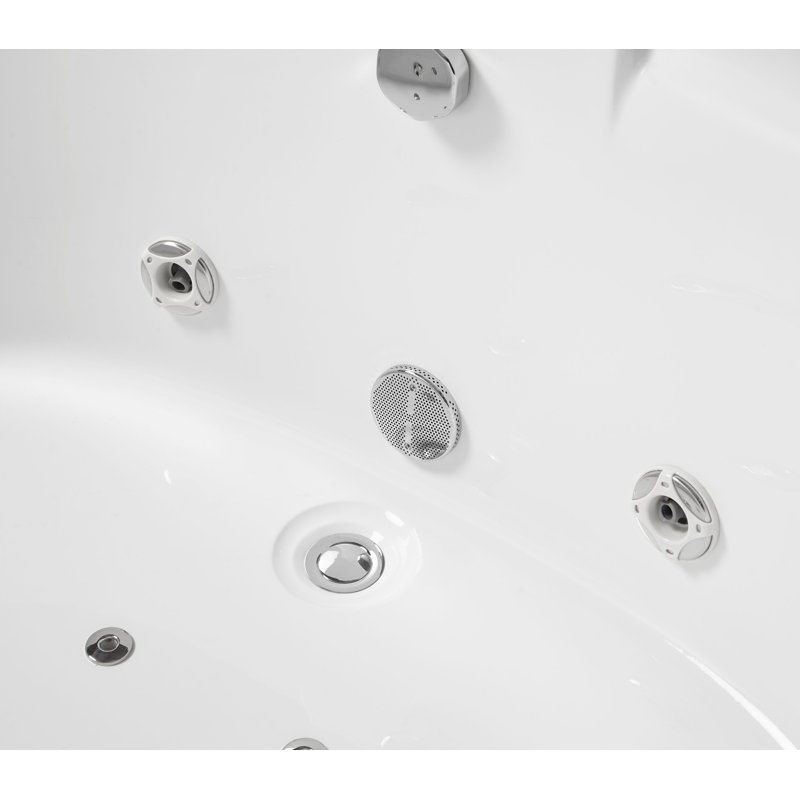 59 " L x 59 " W Corner and Mounting / Installation Required Whirlpool Acrylic Bathtub with Faucet