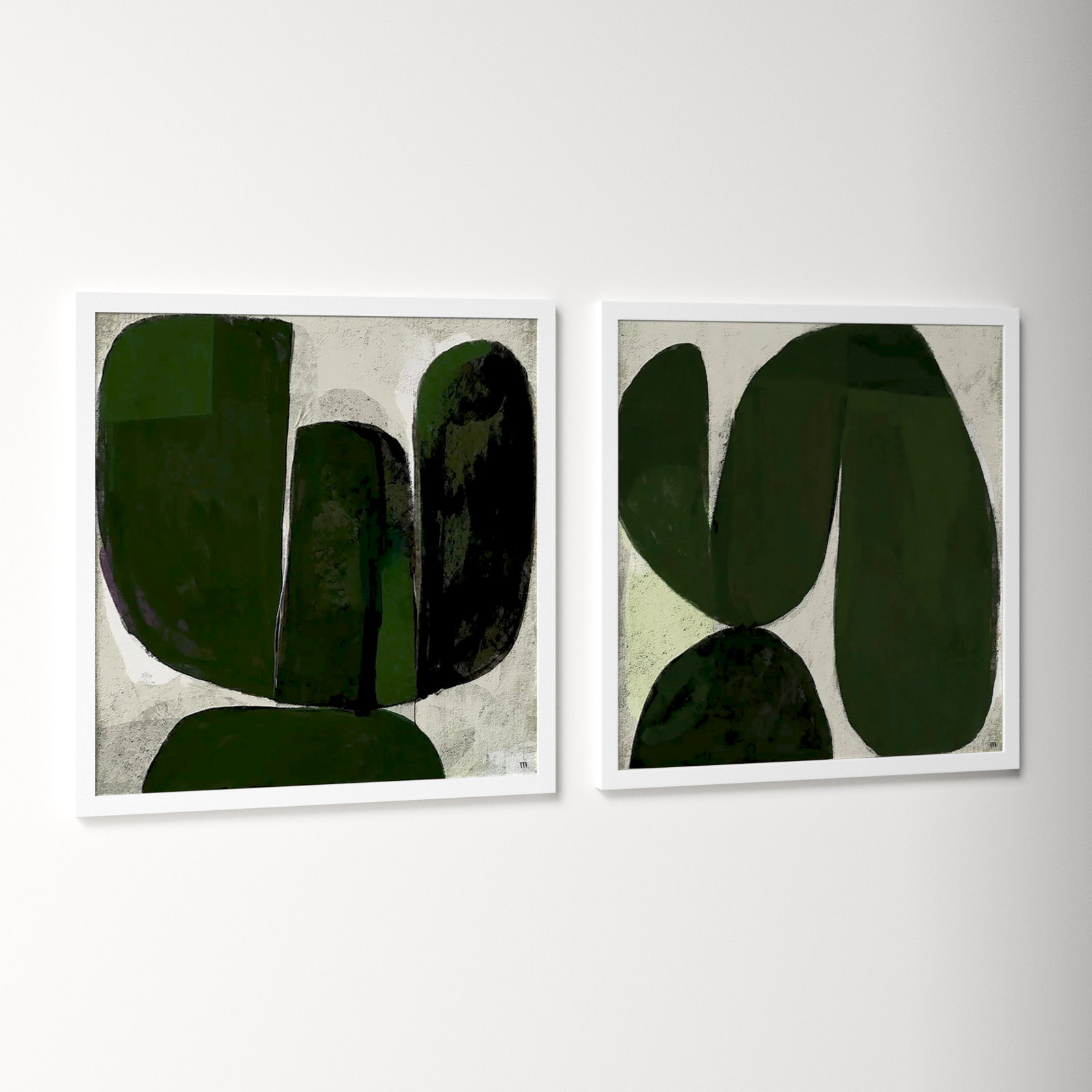 Succulent Set Of 2 by StudioM, White, 36" H x 36" W x 1.25" D