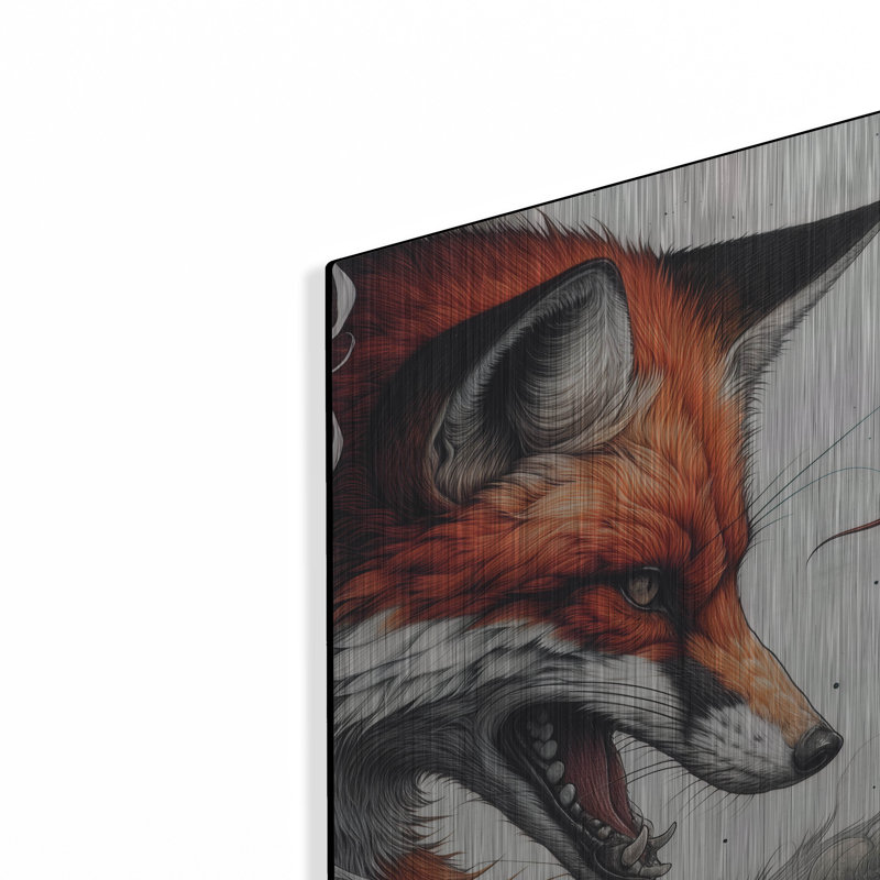 «Fox and Snake» par Rich Monet, art mural en métal, H 24 po x l 24 po