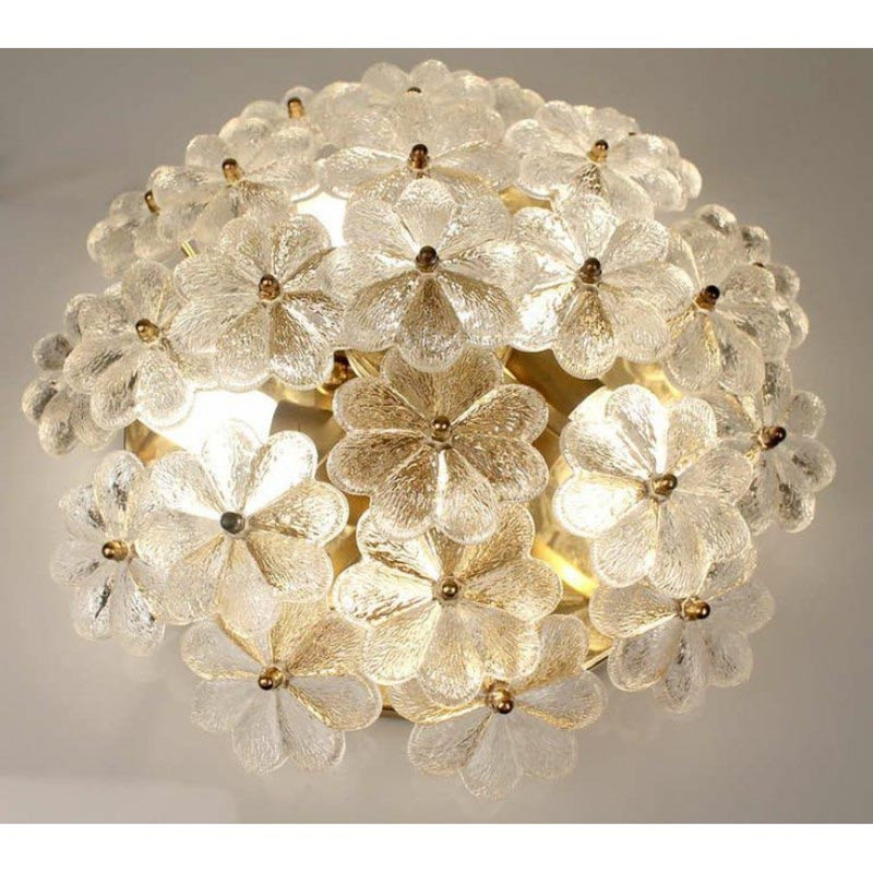 Lustre 16 lumières Murana, Laiton antique, Ambre, H 26 po x l 26 po x P 26 po