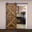 Porte de grange coulissante à panneaux en bois X Series avec trousse de quincaillerie d'installation (DIY) 1 6-80405739-80405736