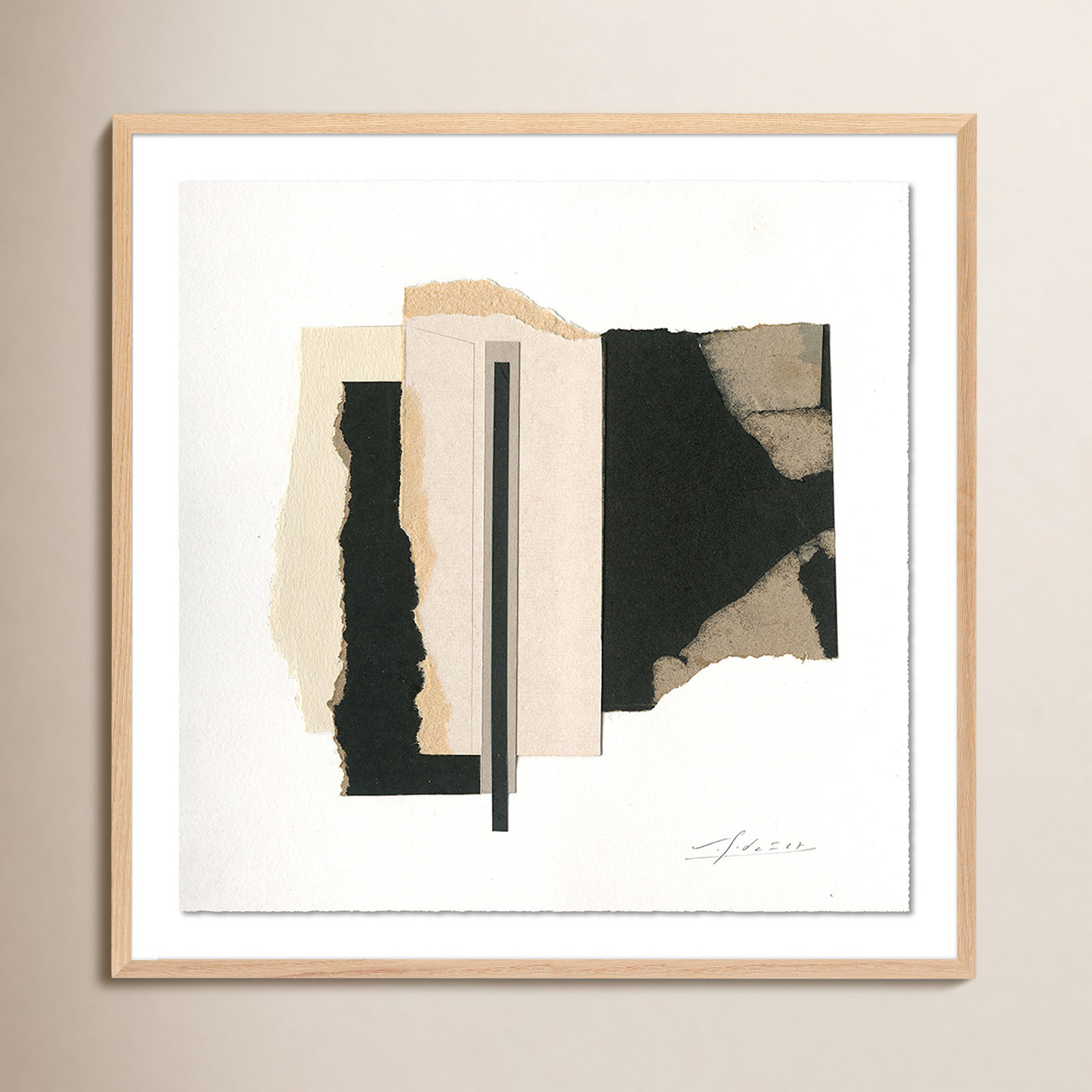 No. 6 by Valeria Sidanez, 40" H x 40" W, White Oak Framed