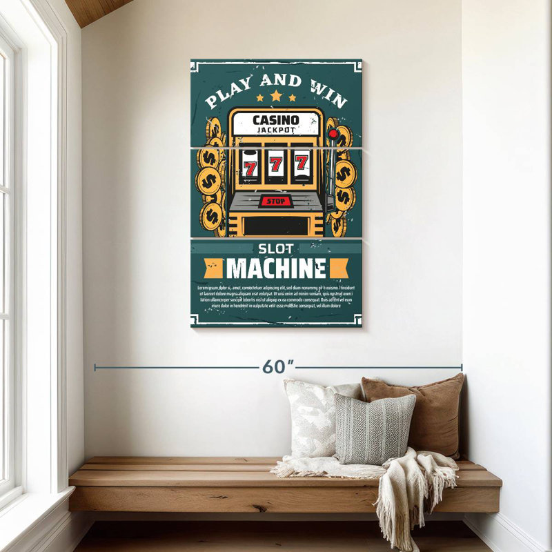 Senne Play And Win Slot Machine, 45" H x 28" W
