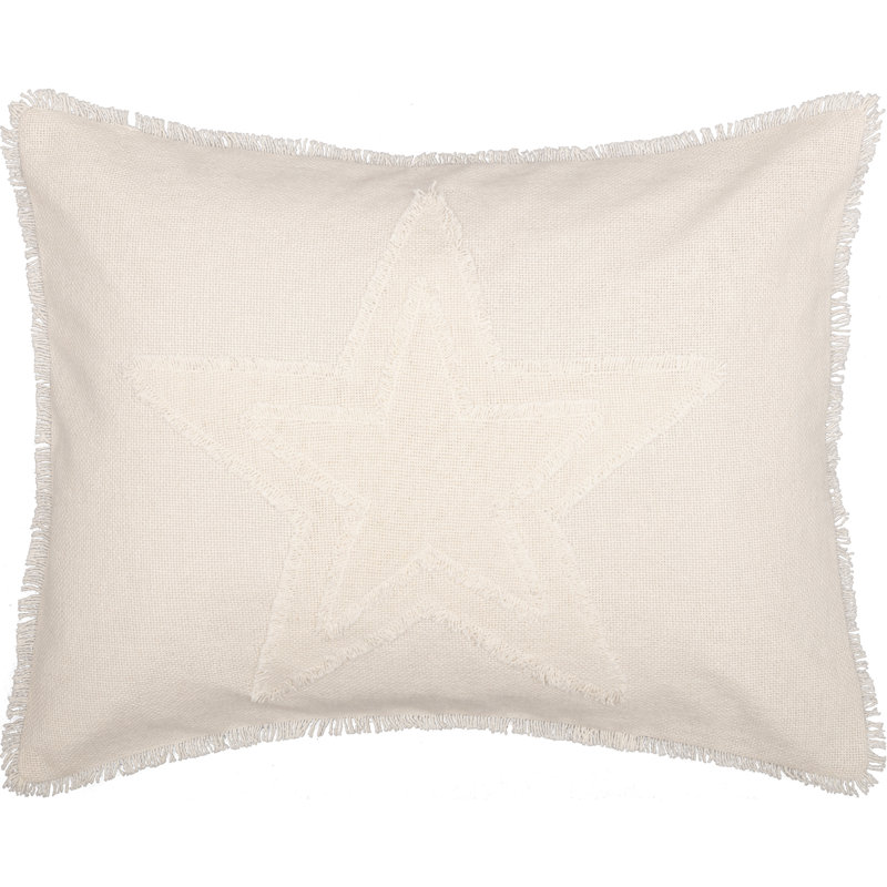 Burlap Antique White Star Standard Sham, Standard, Antique White