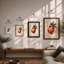 Pomegranate With Leaves Japandi - Print-972920377-972920376