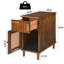 Wood Rattan Side Table with Storage
