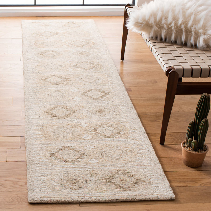 Yazmin Hand Tufted Wool Geometric Rug, Runner 2'3" x 9'