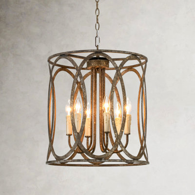 Lustre tambour à 4 lumières à intensité variable pour salon Jacobina
