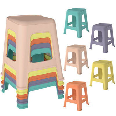  5 chaises d'école empilables 5 pièces, chaise en plastique colorée pour enfants de 18,8 po pour la salle de classe, l'école, la maternelle, la maison.