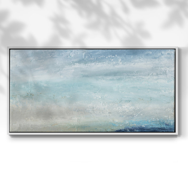 À venir à terre - Toile tendue avec châssis encadré - Prêt à être accroché, H 17 po x l 33 po, Blanc