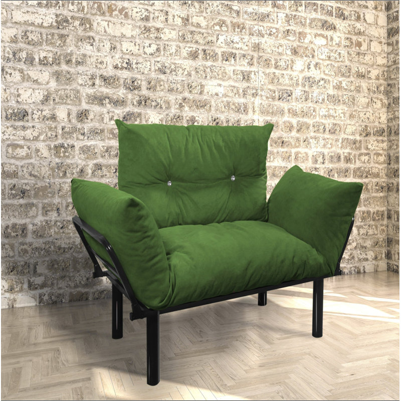 Causeuse convertible Ada - peu encombrante avec des pieds hauts et un assemblage facile, Vert