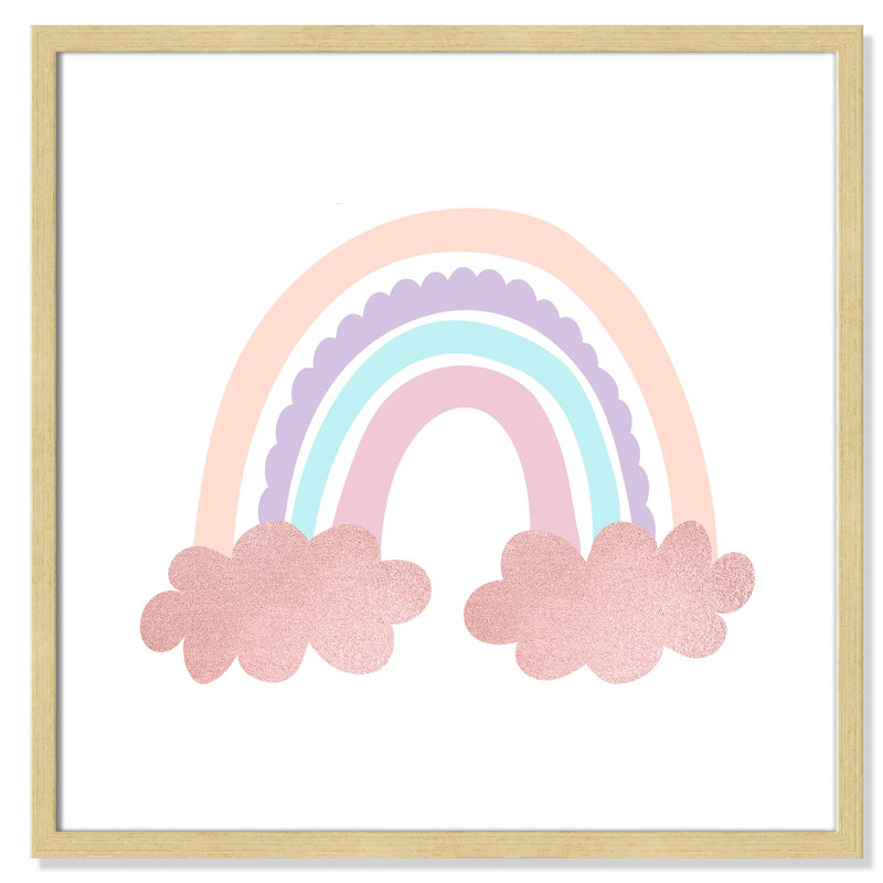 Arc-en-ciel 2, Cadre boîte champagne, H 27,5 po x l 27,5 po x P 1,19 po