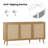 Sideboard Buffet Cabinet With 3 Rattan Doors,Modern Kitchen Storage Console Cabinet For Entryway Living Room (Large,Natural)-1336578941