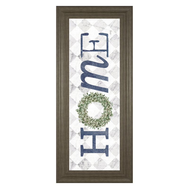 Art mural couronne d'eucalyptus - 18 po x 42 po - cadre brun