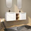 Meuble-lavabo double 60 po avec plateau en céramique Cascata