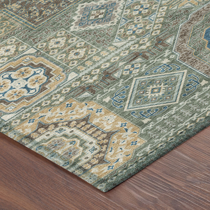 Machine Washable Indoor/Outdoor Chantille ACN2525 Traditional Rug, Basil, Rectangle 8' x 10'