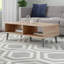 Table basse Abilene en chêne et bois fini gris clair, H 14,13 po x l 39,27 po x P 18,72 po-1191388515