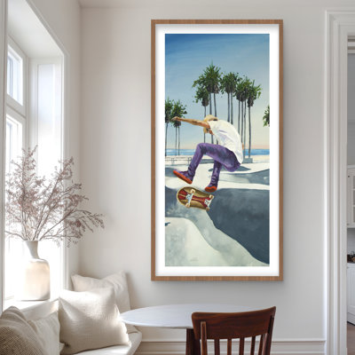 Skate Park California - Hyperrealist Man Framed Print Decor