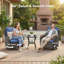 Ensemble de mobilier de jardin de luxe - 2 pièces : canapé extérieur en résine tressée résistante aux intempéries et fauteuils pivotants à dossier haut pour terrasse, jardin et piscine. Housse imperméable offerte.-92686707-92686711