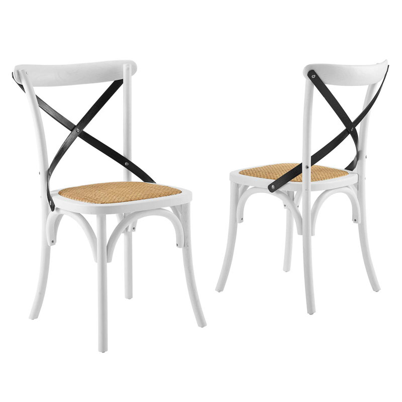 Modway Gear Dining Side Chair, White/Black, 2
