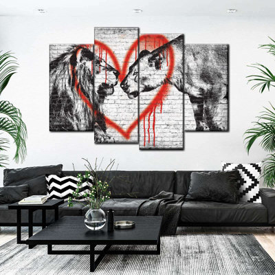 Lion romantique 4 pièces