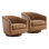 Fauteuil demi-tonneau pivotant en cuir véritable Bennett (ensemble de 2)