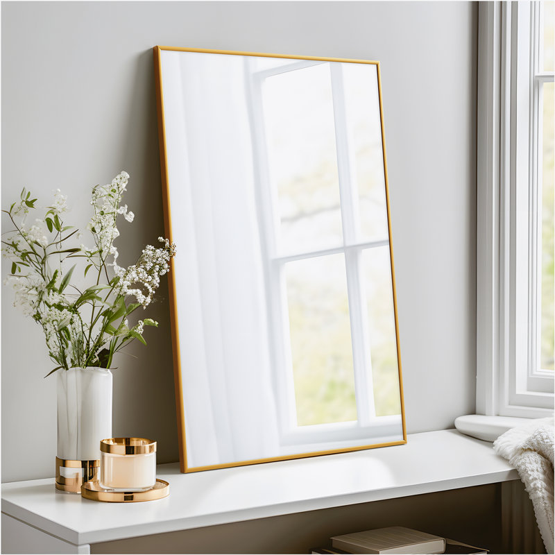 Beshore Modern & Contemporary Accent Wall Mirror, Black, 38" x 26"