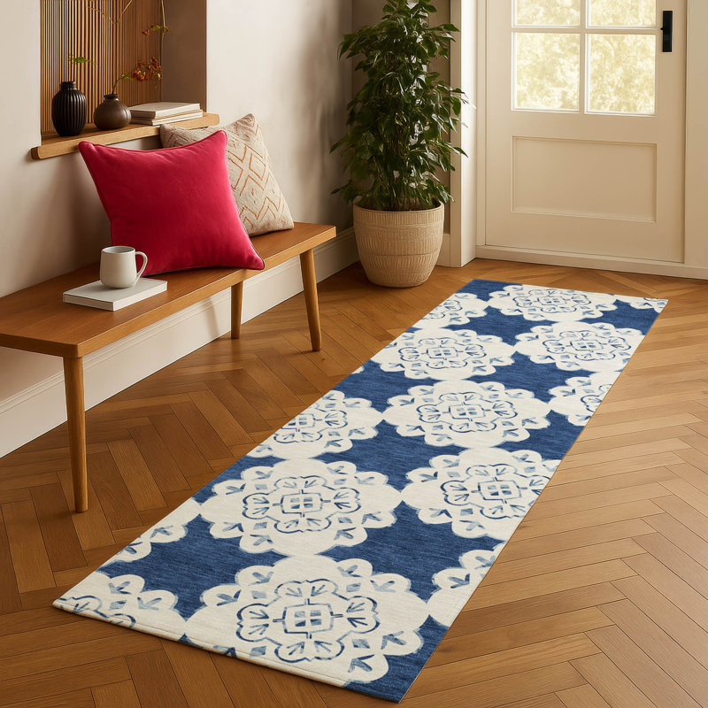 Tapis décontracté intérieur / extérieur lavable à la machine Adalaide ACN2352, Tapis de couloir 2 pi 3 po x 7 pi 6 po