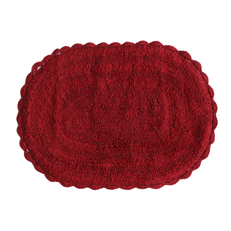 Tapis pour salle de bain 100% coton, Vin rouge