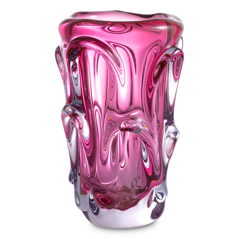 Aila Handmade Glass Table Vase, 12.1254'' H x 7.87'' W x 7.87'' D, Clear